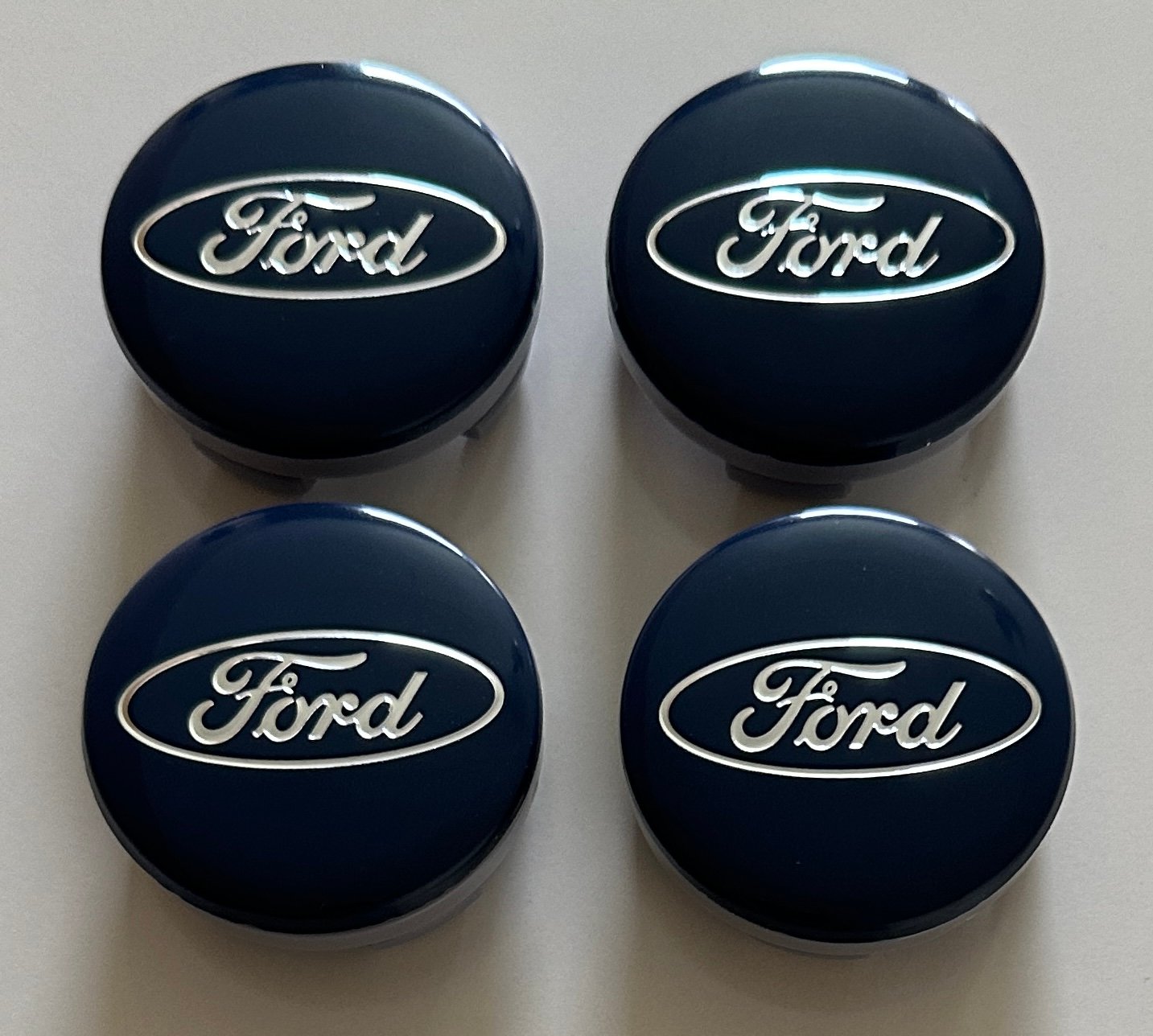 4 pcs (Set) 54mm - 2.13inch Dark Blue Ford Wheel Center Hub Caps