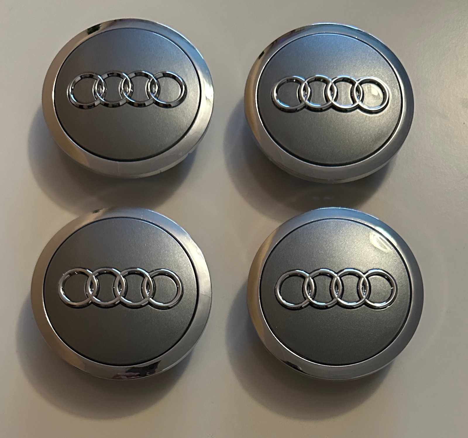 4 pcs (Set) 69mm - 2.72inch Matte Gray Audi Wheel Center Hub Caps