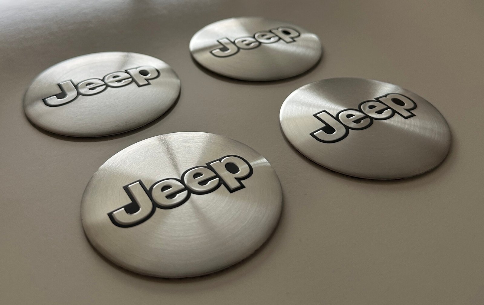 4 pcs (Set) 56mm - 2.20inch Silver Jeep Wheel Center Hub Caps Stickers - Image 2