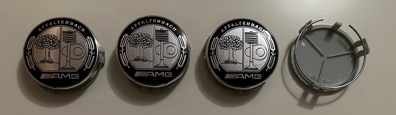 4 pcs (Set) 75mm - 2.95inch Silver AMG Affalterbach Wheel Center Hub Caps - Image 5