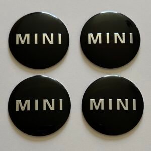 4 pcs (Set) 50mm - 1.97inch Black Mini Cooper Wheel Center Hub Caps Stickers