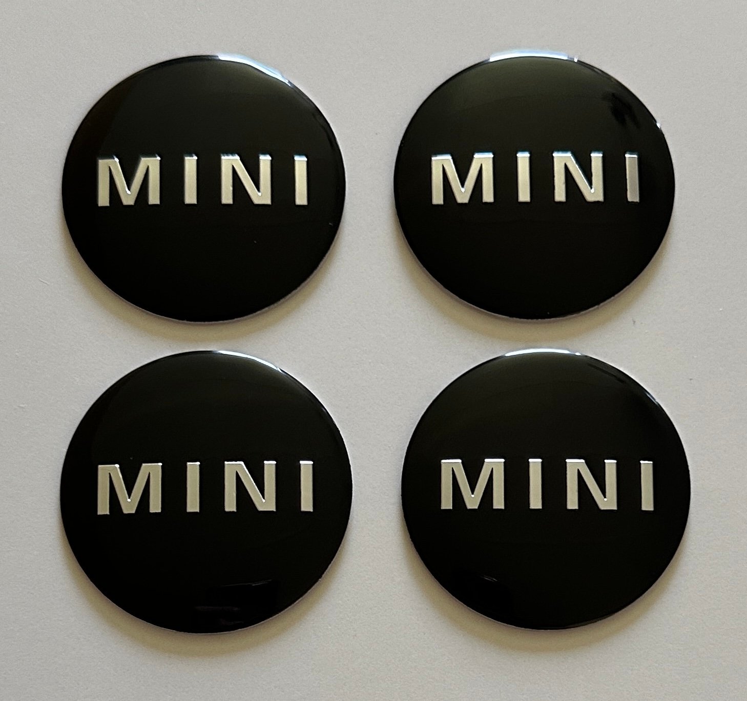 4 pcs (Set) 50mm - 1.97inch Black Mini Cooper Wheel Center Hub Caps Stickers