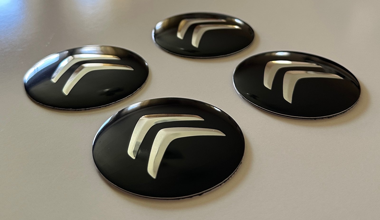 4 pcs (Set) 56mm - 2.20inch Black Citroen Wheel Center Hub Caps Stickers - Image 2