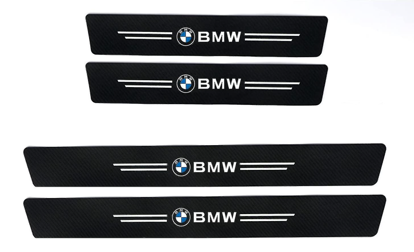 4 pcs Carbon Fiber Car Door Sill Scuff Protector Set for BMW - Anti-Scratch Strip