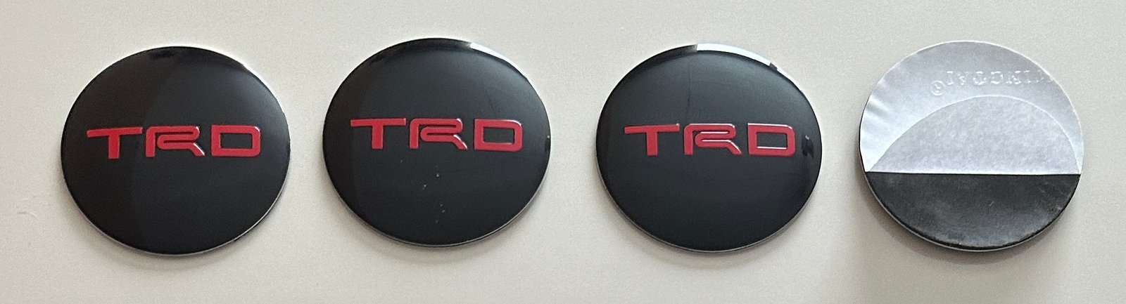 4 pcs (Set) 56mm - 2.20inch Black & Red Toyota TRD Wheel Center Hub Caps Stickers - Image 5