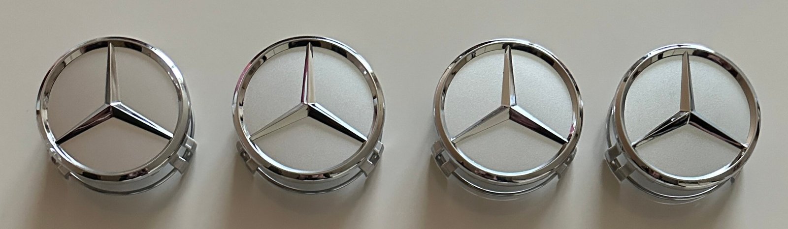 4 pcs (Set) 75mm - 2.95inch Silver Mercedes Benz Wheel Center Hub Caps - Image 4
