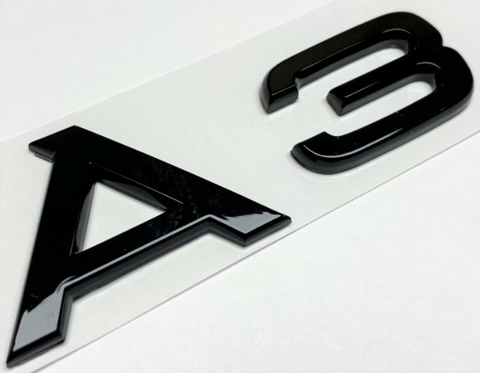 1 pcs Glossy Black Audi A3 Emblem Sticker