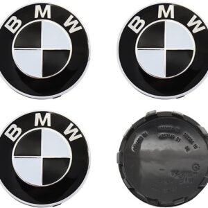 4 pcs (Set) 56mm - 2.20inch Black & White BMW Wheel Center Hub Caps