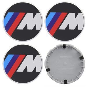 4 pcs (Set) 68mm - 2.68inch Black BMW M Wheel Center Hub Caps (36136783536)