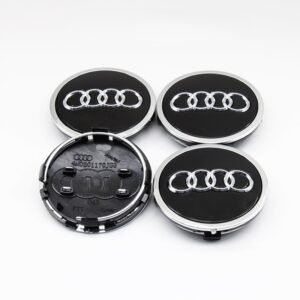 4 pcs (Set) 61mm - 2.40inch Black Audi Wheel Center Hub Caps