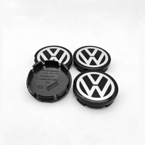 4 pcs (Set) 55mm - 2.16inch Black Volkswagen Wheel Center Hub Caps (6N0601171)