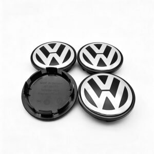 4 pcs (Set) 65mm - 2.56inch Black Volkswagen Wheel Center Hub Caps (3B7601171)