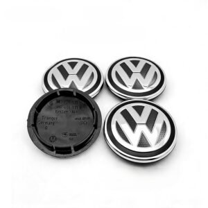 4 pcs (Set) 65mm - 2.56inch Black Volkswagen Wheel Center Hub Caps (5H0601171)