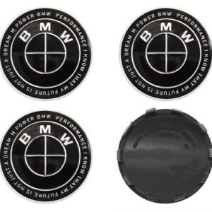 4 pcs (Set) 56mm - 2.20inch Full Black KITH BMW Wheel Center Hub Caps