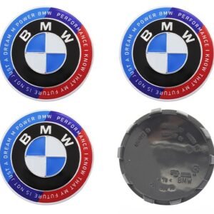 4 pcs (Set) 56mm - 2.20inch Blue & White KITH BMW Wheel Center Hub Caps