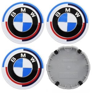 4 pcs (Set) 68mm - 2.68inch 50th Anniversary BMW Wheel Center Hub Caps (36136783536)