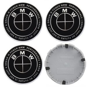4 pcs (Set) 68mm - 2.68inch Full Black KITH BMW Wheel Center Hub Caps (36136783536)