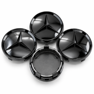 4pcs Glossy Black Mercedes-Benz 60mm Wheel Center Caps
