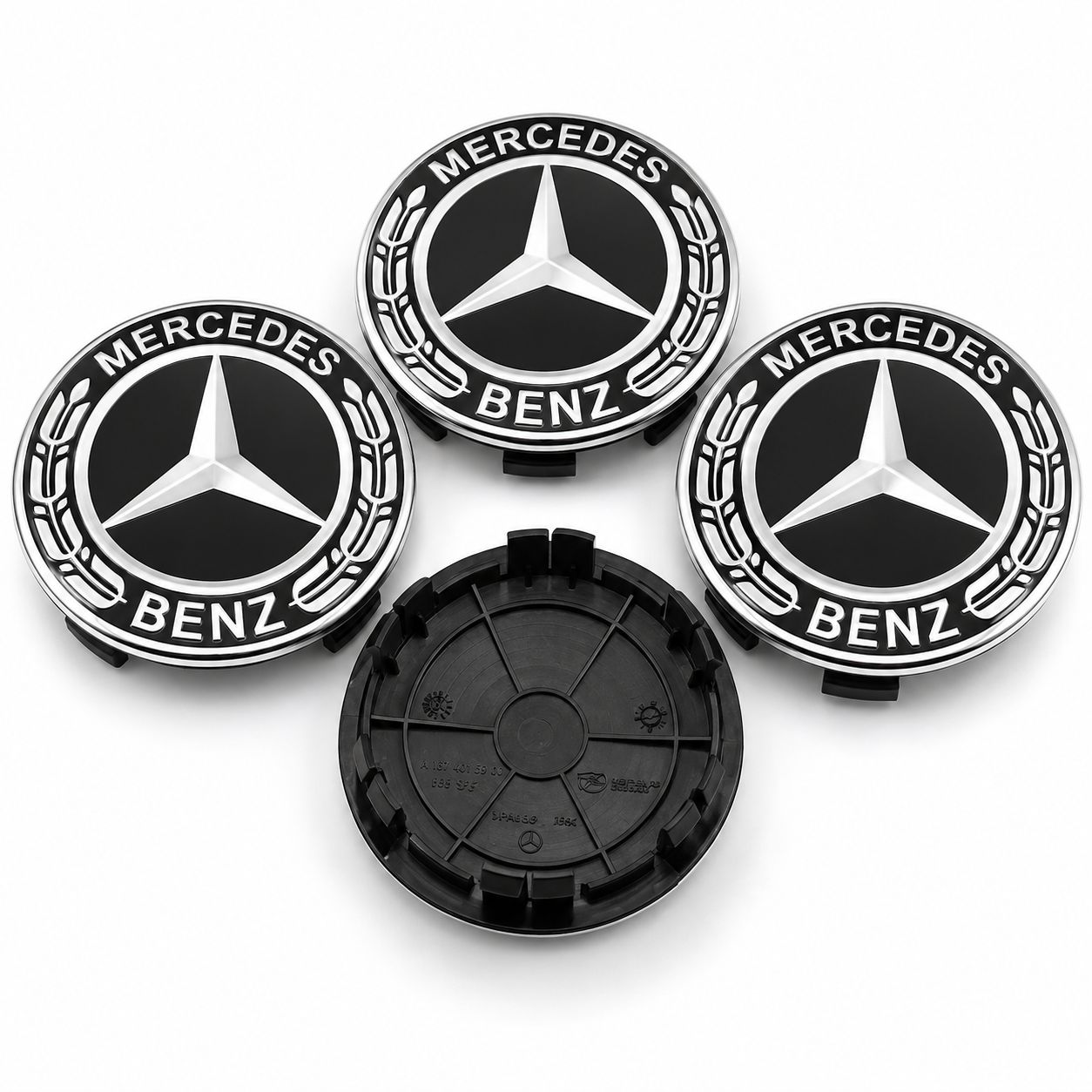 4pcs Black Mercedes-Benz 75mm Wheel Center Caps – A1674015900