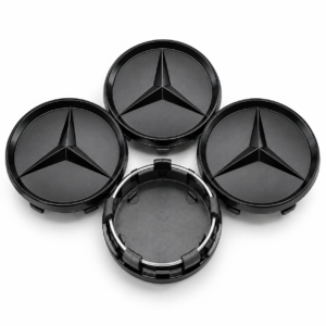 4pcs Matte Black Mercedes-Benz 60mm Wheel Center Caps