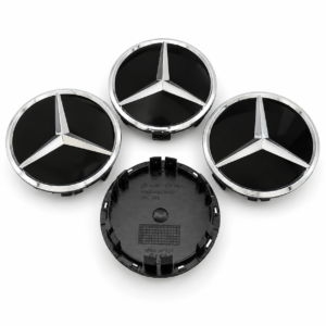 4pcs Glossy Black Mercedes-Benz 75mm Wheel Center Caps – A0004003800