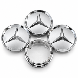4pcs Matte Silver Mercedes-Benz 60mm Wheel Center Caps