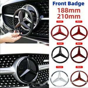 Mercedes-Benz Front Grille Star Emblem – 188mm / 210mm – Multiple Colors