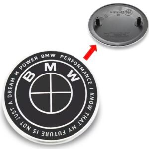 BMW KITH Full Black Roundel Emblem Badge – 8132375 – 82mm / 74mm
